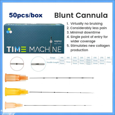18G 21G 22G 23G 25g 27G 30G 50mm 70mm Aiguille à micro-cannule à pointe contondante pour l'acide hyaluronique injectable
