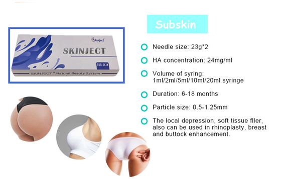 24 mg/ ml de remplissage non chirurgical à l' acide hyaluronique pur pour augmentation mammaire