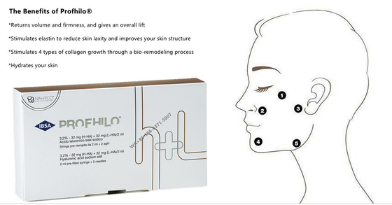 2ml de produit de comblement dermique réticulé PROFHILO Traitement anti-âge de la peau Visage Blanc Efficace pour le rajeunissement cutané