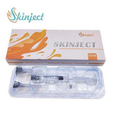 Injections de lèvre d'acide hyaluronique liées par croix de Skinject