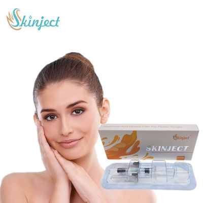 Injections de lèvre d'acide hyaluronique liées par croix de Skinject