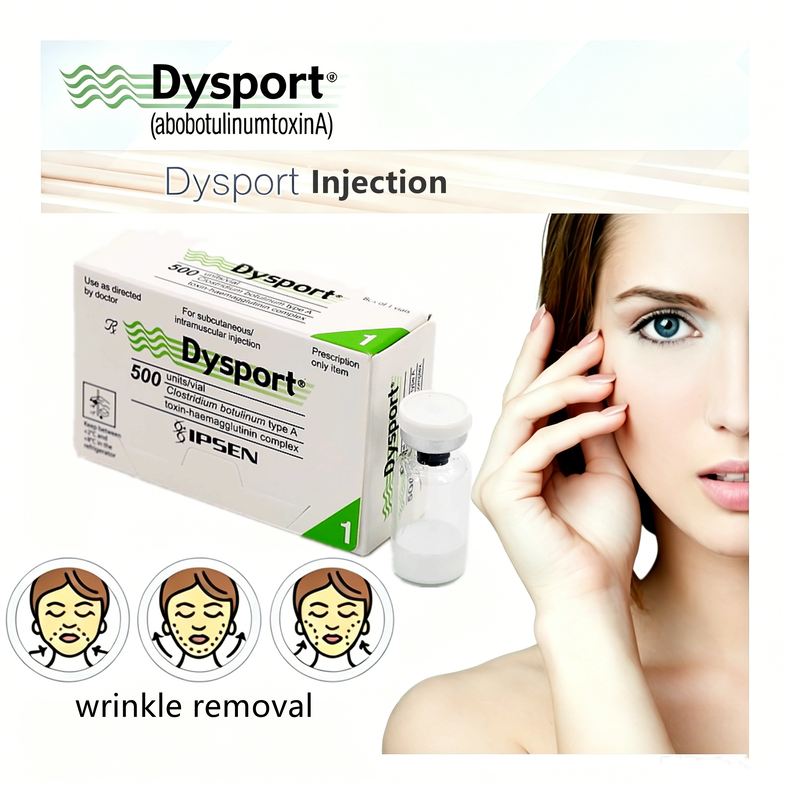 Injection de dysport de qualité médicale Traitement esthétique fiable pour contourner le visage et éliminer les rides Toxine botulique 500 Unité